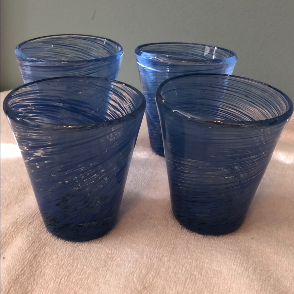 Pier 1 Blue Swirl Glasses